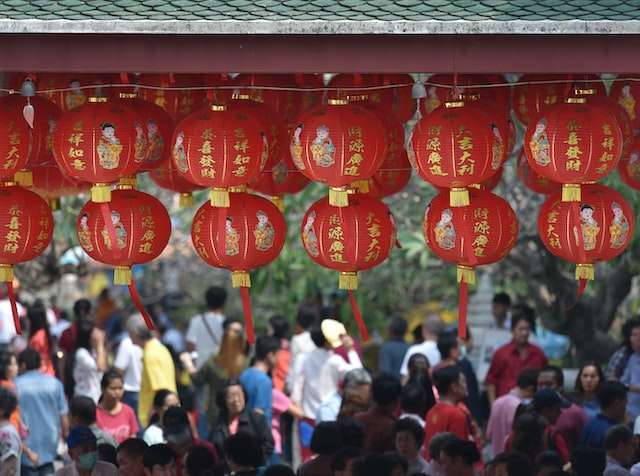 People gathered for the Chinese New Year