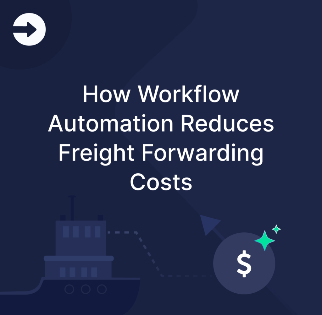 THis is a thumbnail of the blog post which is all about how workflow automation reduces freight forwarding costs for the logistics service providers in 2025